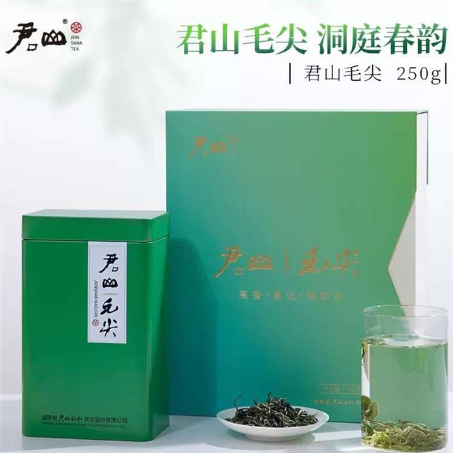 [君山牌] 2023明前新茶湖南特產君山毛尖禮盒裝春茶送禮茶葉綠茶250g盒